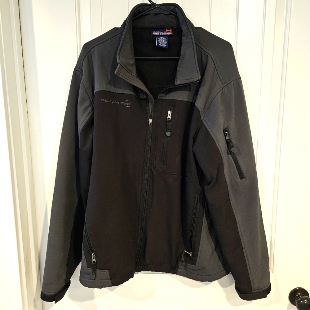 Free Country Mens Full Zip Fleece Lined Windbreaker Jacket Sz L